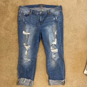 Torrid Distressed Boyfriend Capri Jeans